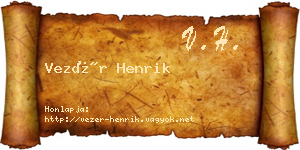 Vezér Henrik névjegykártya